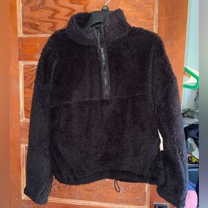 No Boundaries Black Quarter-Zip Pullover Fleece Jacket